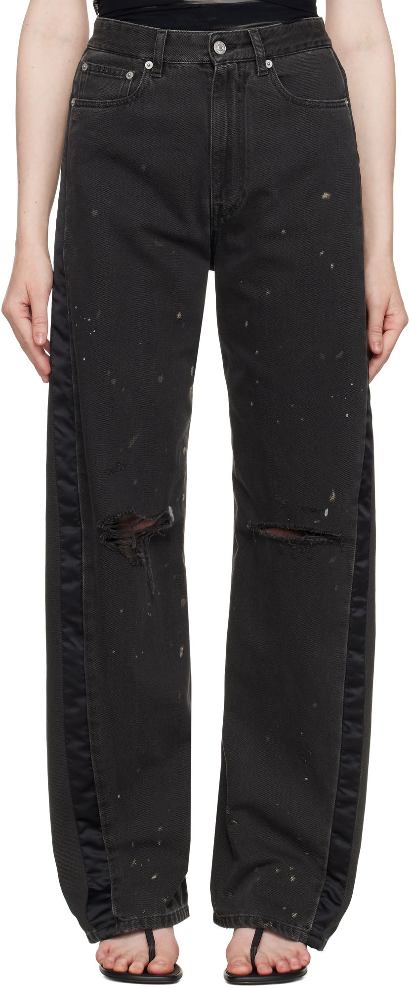 Jeans Maison Margiela MM6 Maison Margiela 5 Pockets Distressed Jeans Sort | S62LB0190 M30011