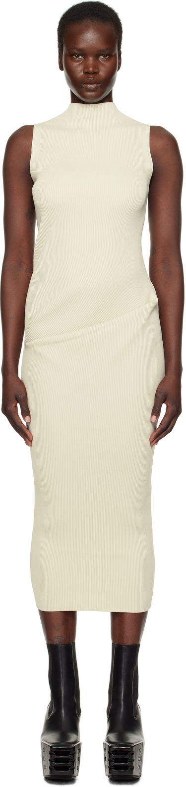 Kjole Rick Owens Rick Owens Hollywood Babel Midi Dress Beige | RP01E7638 RIBVI, 0