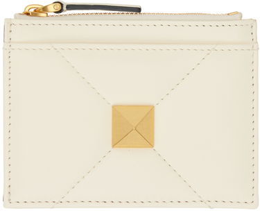 Tegnebog Valentino Garavani Roman Stud Zipper Card Holder Beige | 3W2P0Y06BSF, 0