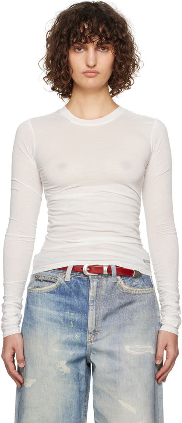 T-shirt OUR LEGACY OUR LEGACY Strain Slim Longsleeve T-Shirt Hvid | W2256SW, 0
