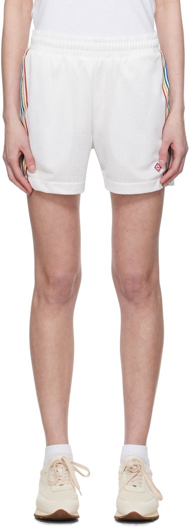 Shorts Casablanca Casablanca Jacquard Monogram Football Shorts Hvid | WPS25-JTR-225-01, 0