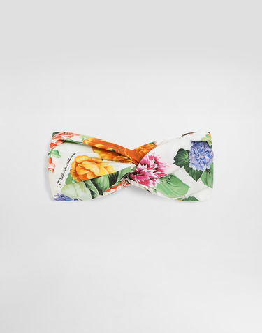 Tilbehør Dolce & Gabbana Dolce & Gabbana Poplin Twist Headband with Floral Print Flerfarvet | LB5H09HS5S5HA5KU, 0