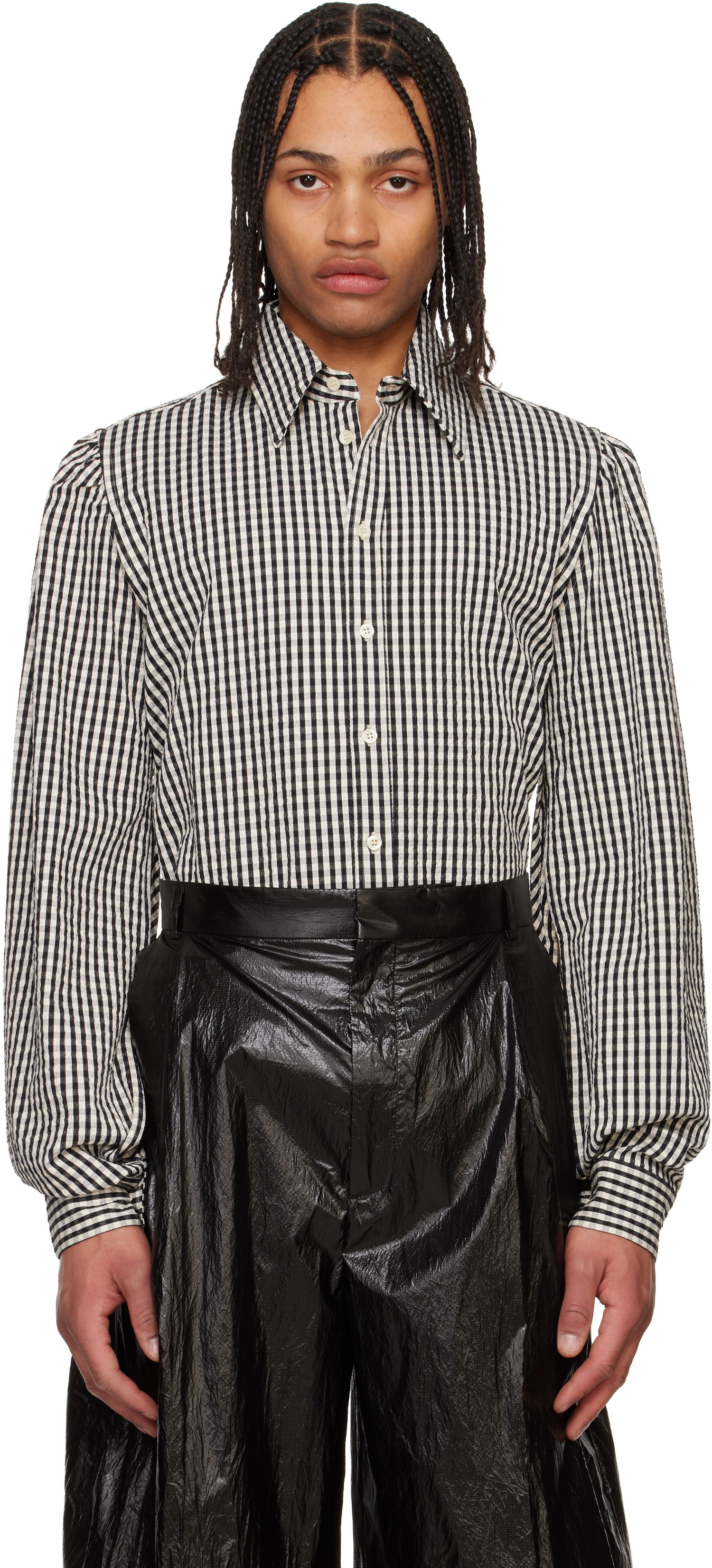 Skjorte Walter Van Beirendonck Walter Van Beirendonck Gingham Wings Shirt Hvid | 6004, 0