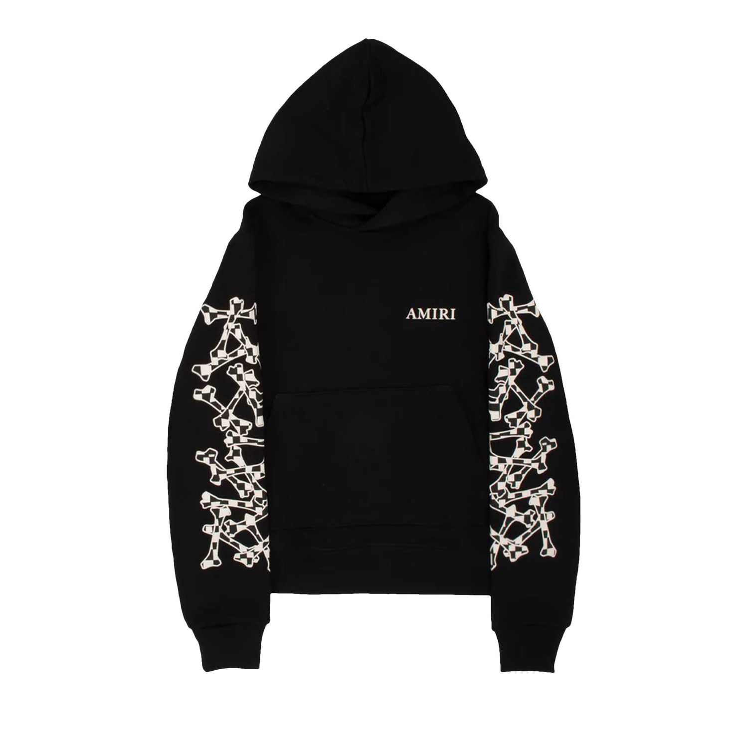 Sweatshirt AMIRI Checkered Bones Hoodie Sort | AW22MJG020 001 BLAC, 1