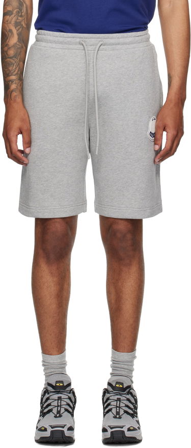 Shorts Moncler Moncler Logo Patch Cotton Shorts Grå | K20918H0000489AZU, 0