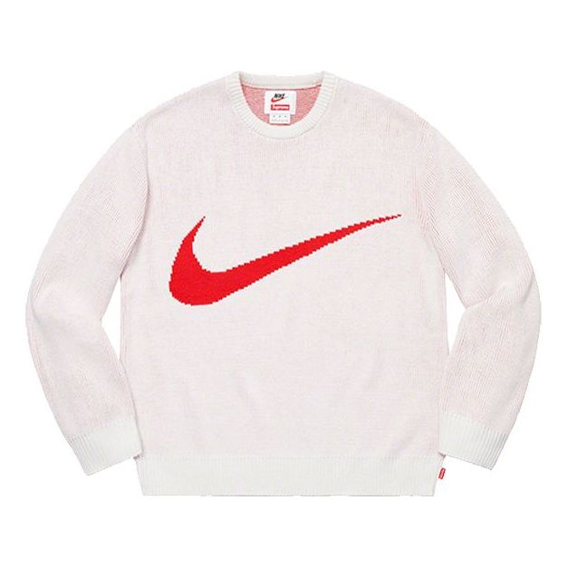 Sweater Supreme Swoosh Sweater by Supreme x Nike Hvid | SUP-SS19-10134