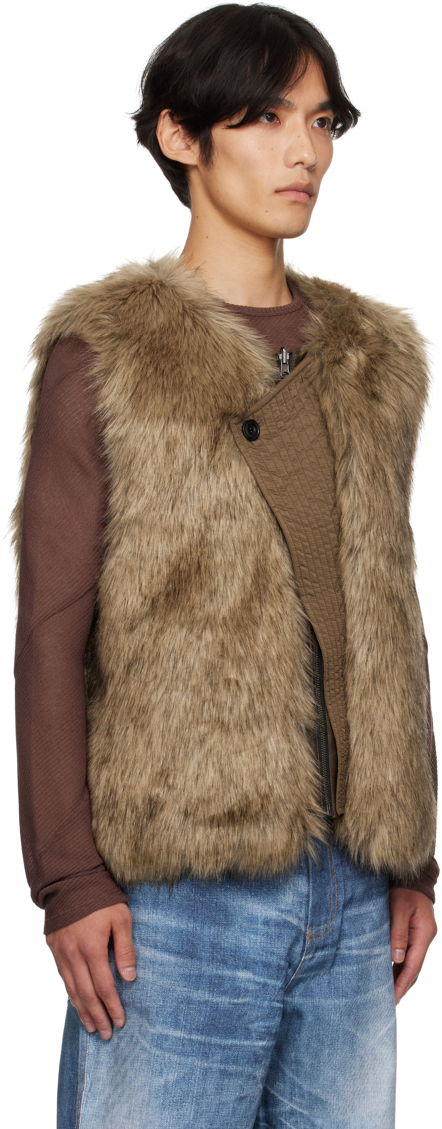 Vest Andersson Bell Andersson Bell Reversible Faux-Leather & Faux-Fur Vest Brun | awa722u, 1