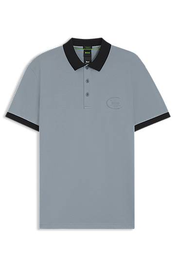 Polo skjorte BOSS Moisture-Wicking Stretch Piqué Polo Shirt Blå | 50544192