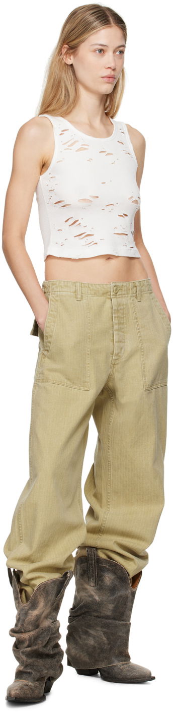 Bukser R13 R13 Wide Leg Trousers Beige | R13WR077-R381B, 3