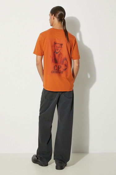 T-shirt C.P. Company 24/1 Jersey Pencil Effect Graphics T-Shirt Brun | 17CMTS242A005431G, 1