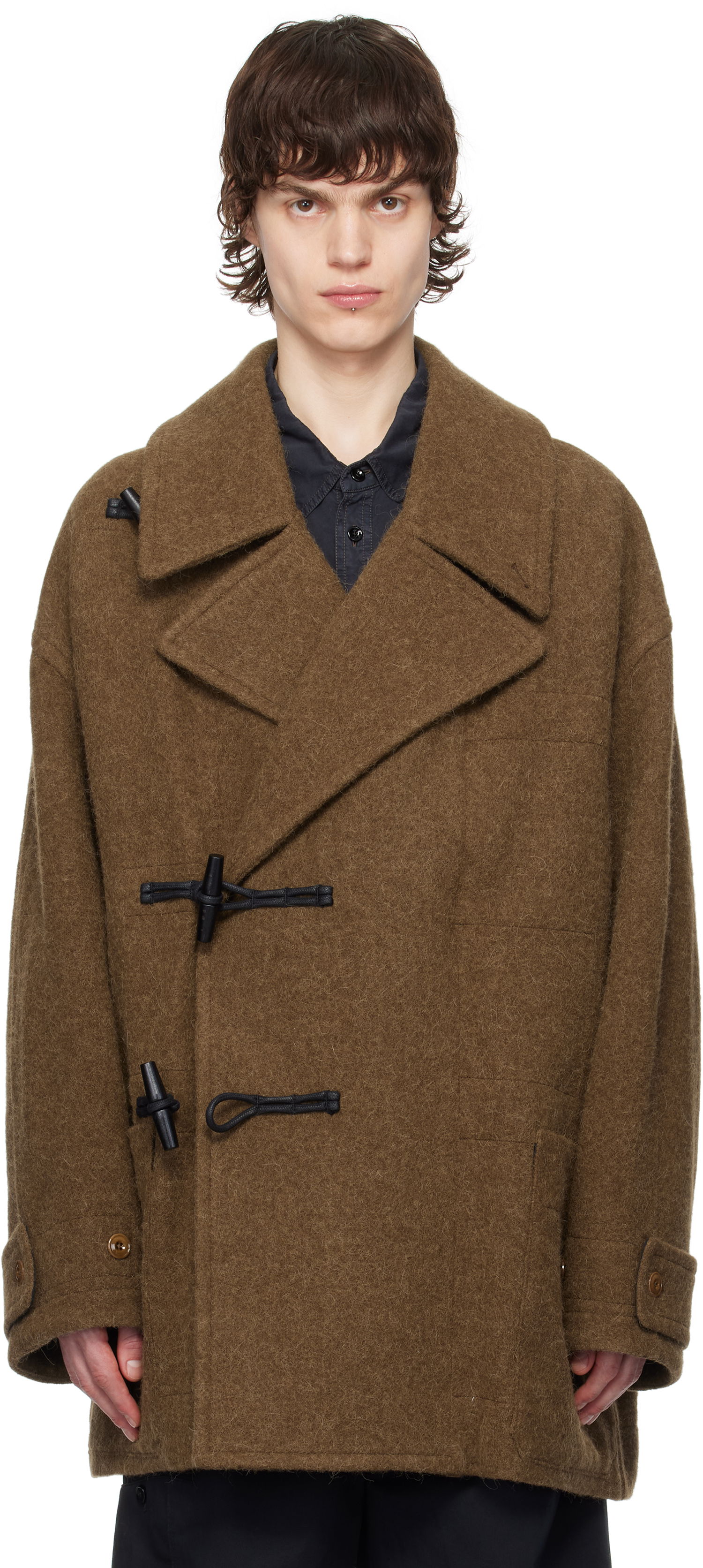 Frakker LEMAIRE Lemaire Short Duffle Coat Brun | CO1089 LF504, 0
