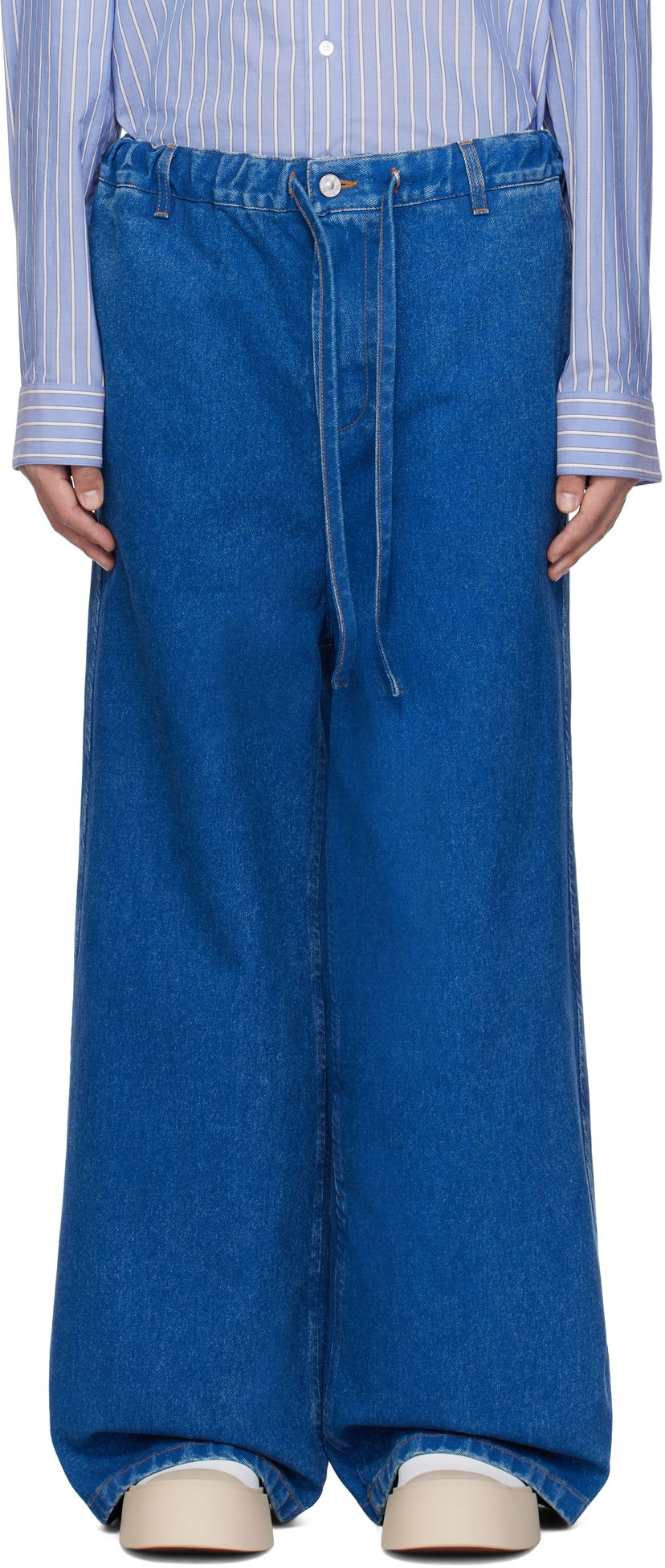 Jeans Marni Marni Drawstring Jeans Blå | PUJU0104A0 USCU83