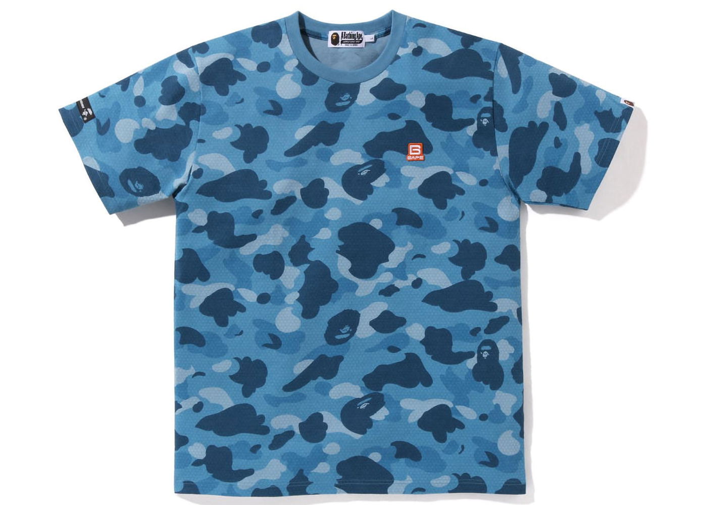 T-shirt BAPE Honeycomb Camo Tee Blå | 1J30-109-010, 0