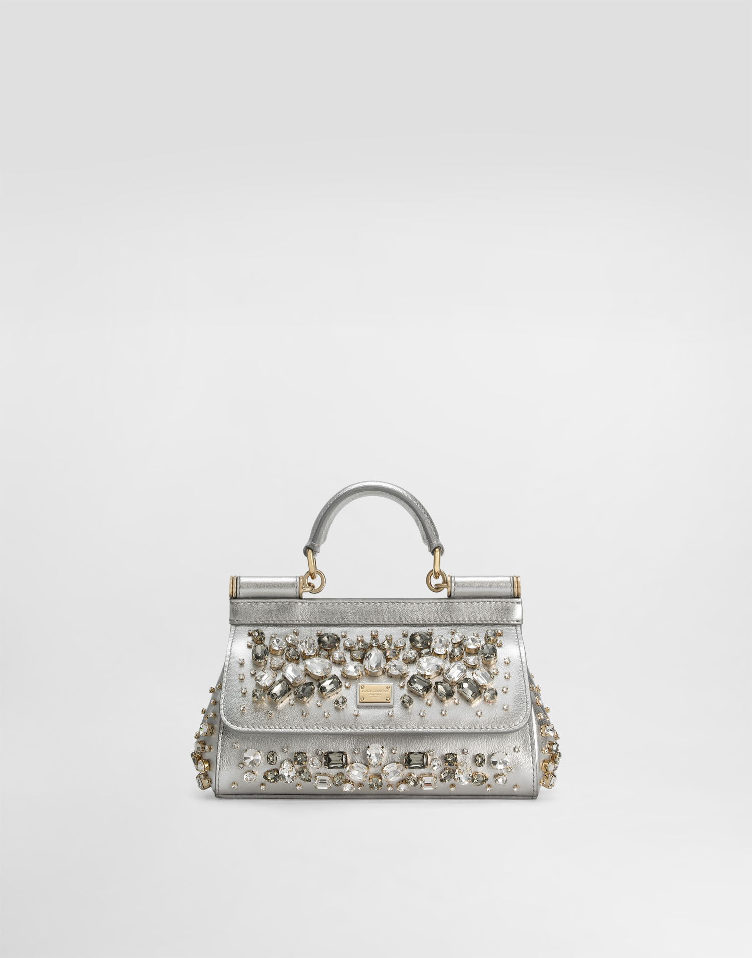 Håndtaske Dolce & Gabbana Dolce & Gabbana Sicily Small Jewelled Handbag Metalisk | BB7116BH7438D708, 0