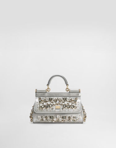 Håndtaske Dolce & Gabbana Dolce & Gabbana Sicily Small Jewelled Handbag Metalisk | BB7116BH7438D708, 0