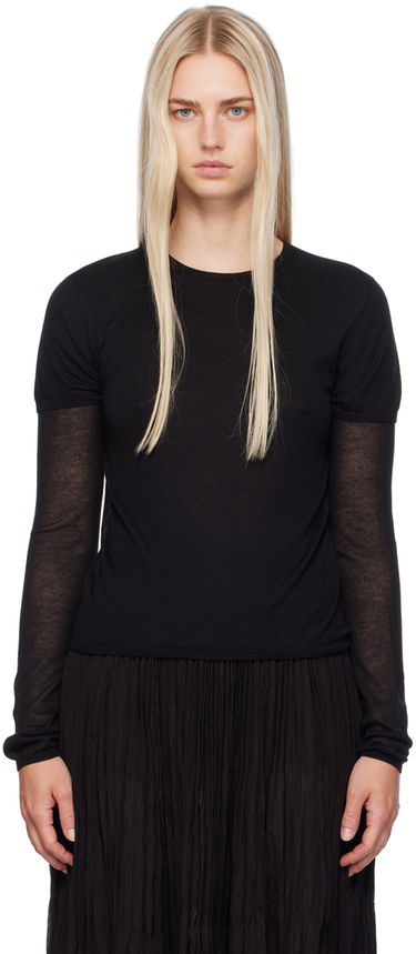 T-shirt TOTEME TOTEME Layered Long Sleeve T-Shirt Sort | 243-WRT0348-YA0079, 0