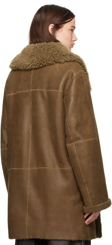 Frakker LEMAIRE Lemaire Asymmetrical Shearling Coat Brun | CO1079 LL0037, 2