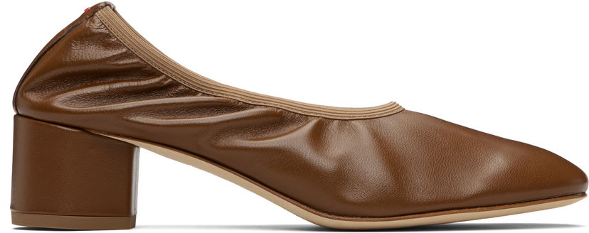 Kjole Aeyde Aeyde Gemma Leather Block Heel Pumps Brun | A11-PU0215001222-225
