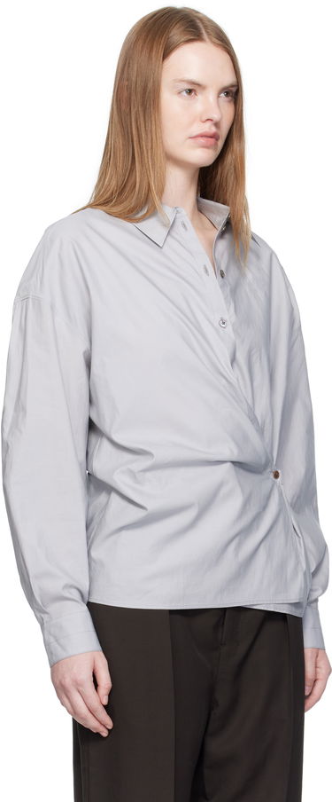 Skjorte LEMAIRE Straight Collar Twisted Shirt Hvid | SH1141 LF1500, 4