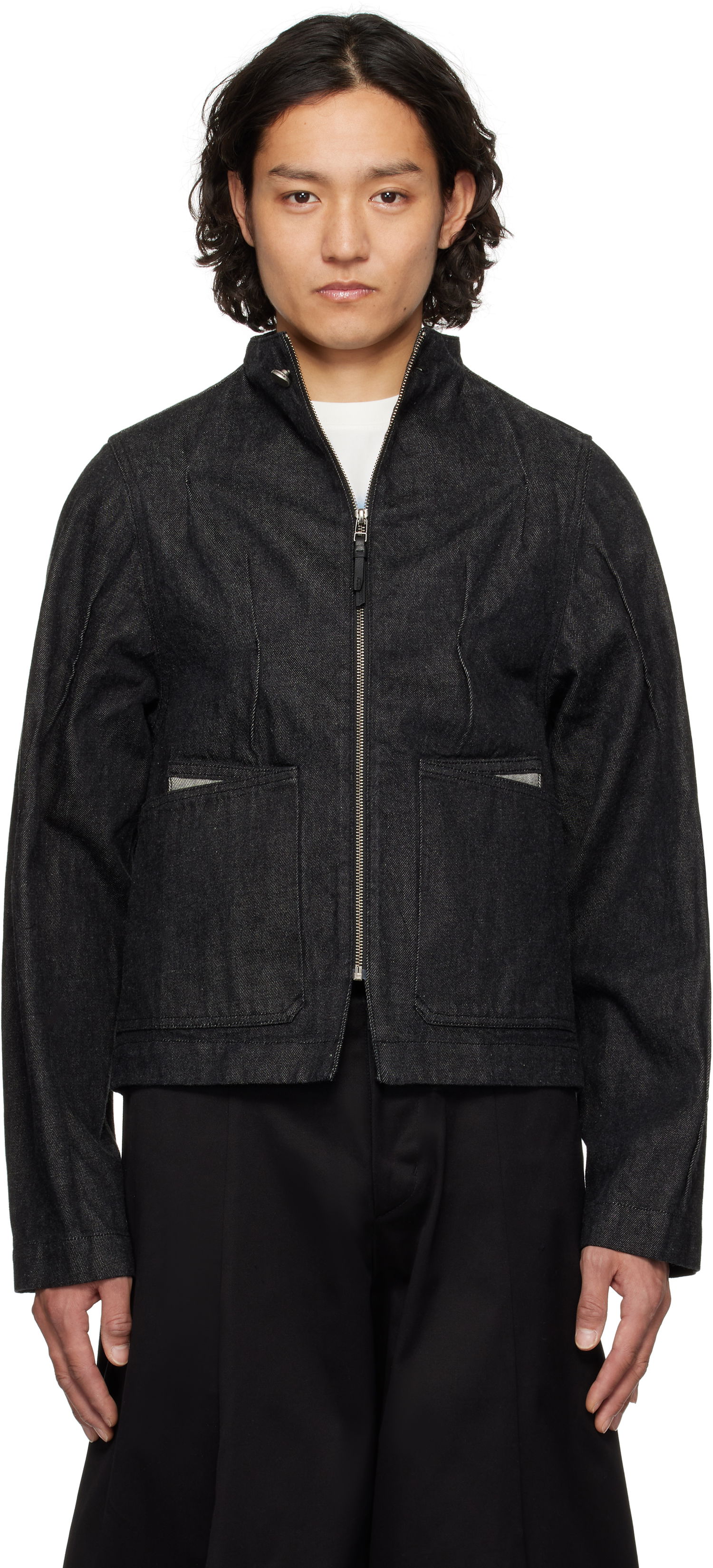 Jakke ADER ERROR ADER error Pintuck Denim Jacket Sort | BO01SSJK0108BK, 0