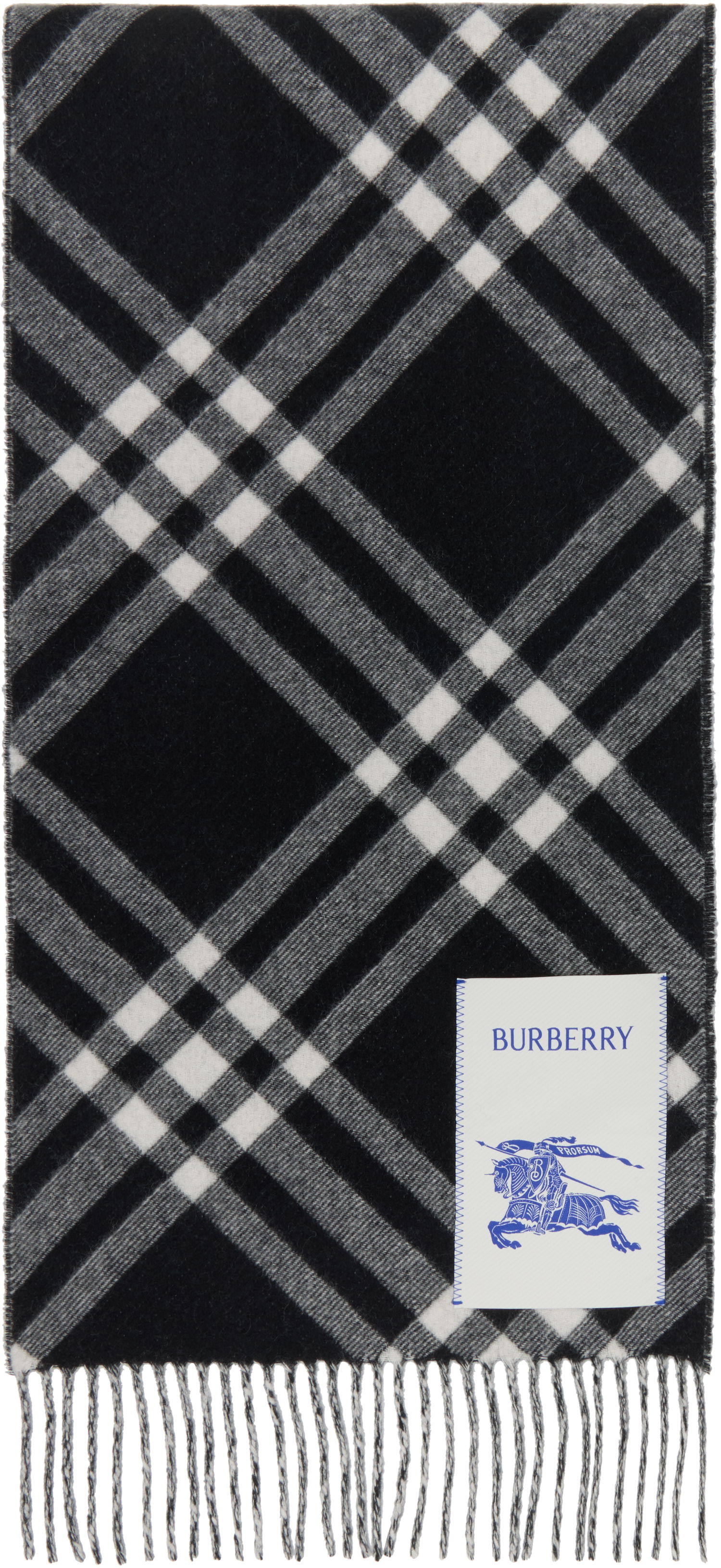 Tørklæde Burberry Cashmere Check Scarf Sort | 8099650, 0