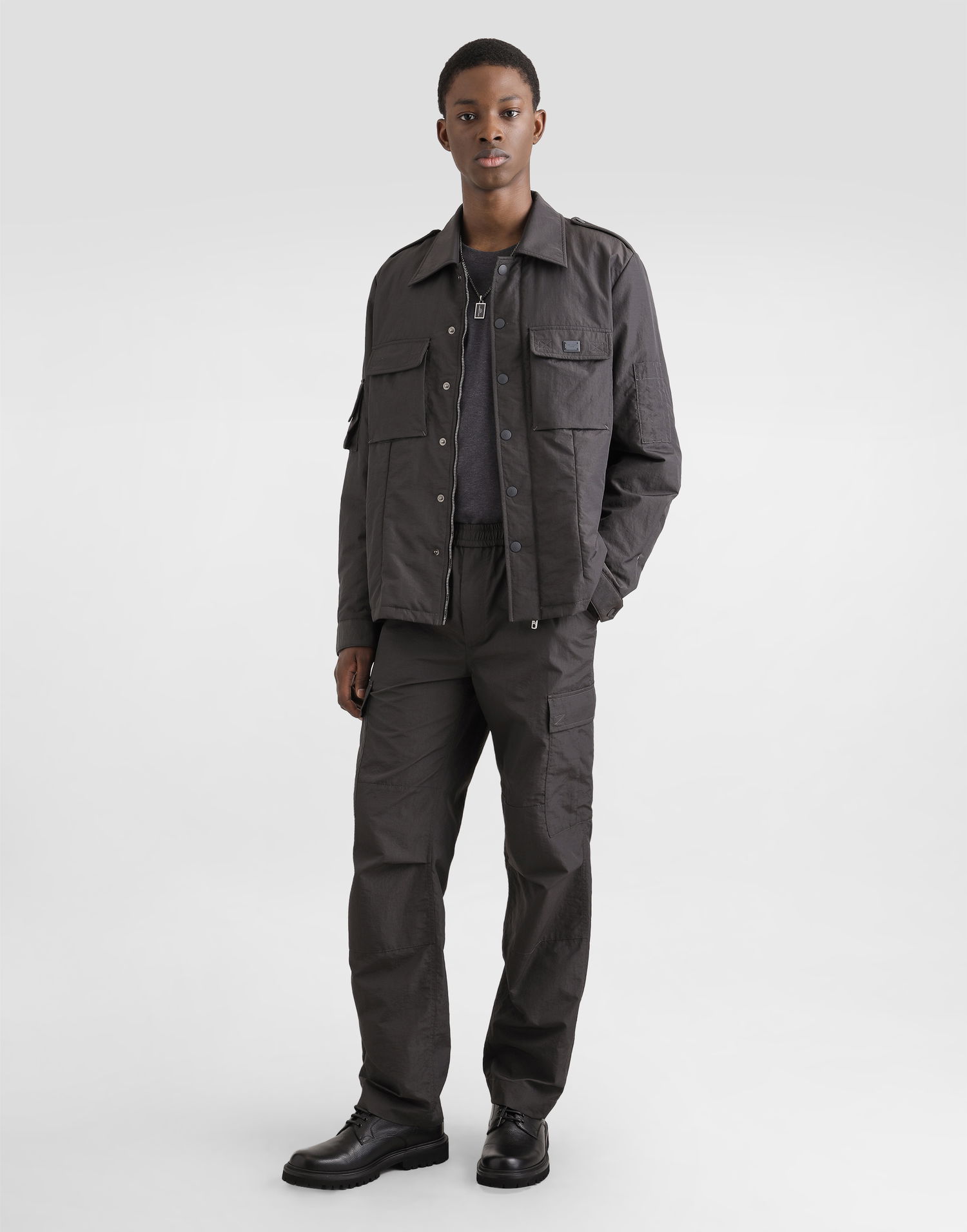 Jakke Dolce & Gabbana Dolce & Gabbana Technical Fabric Jacket Grå | G9BMITFUS28N0636, 1