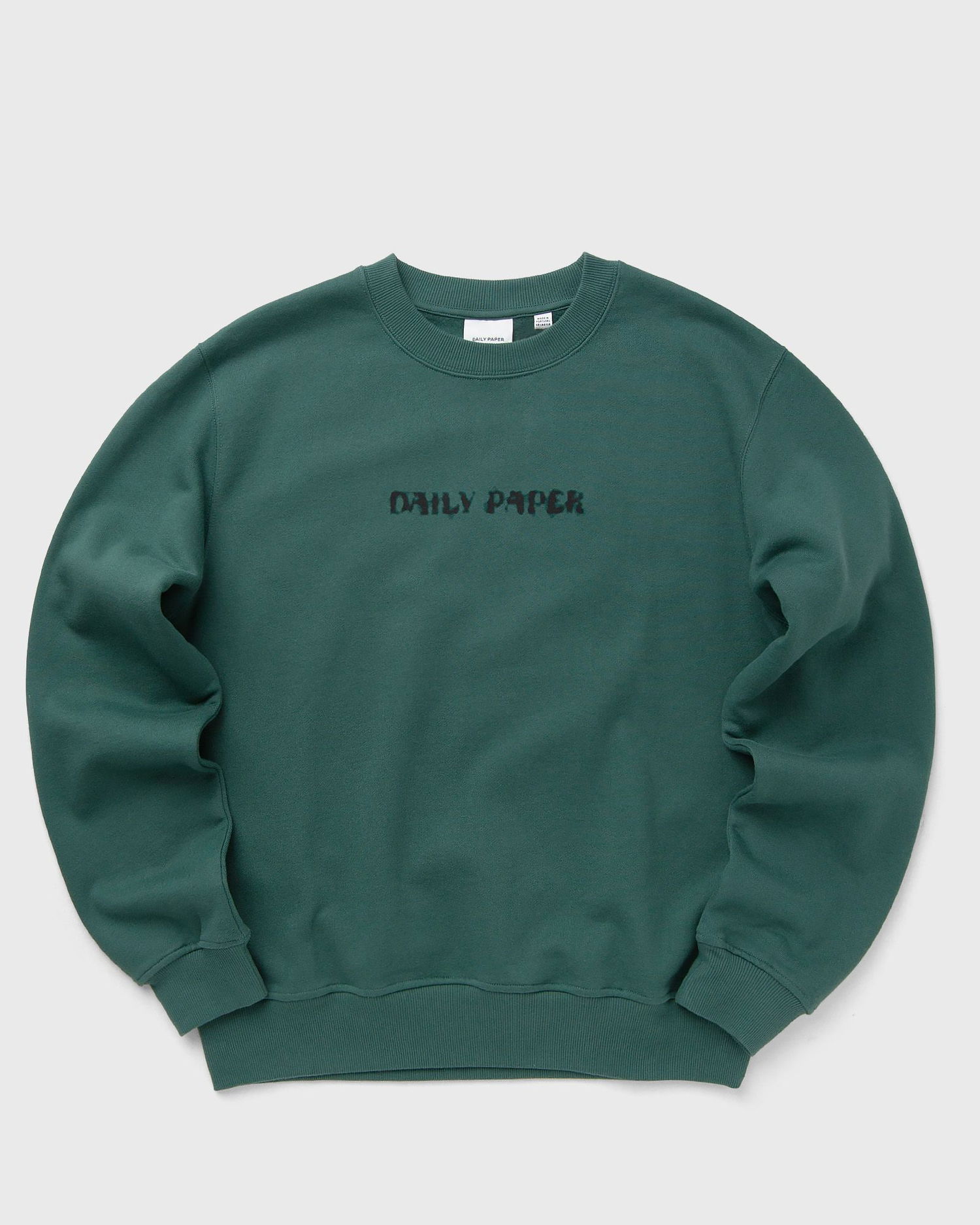 Sweatshirt DAILY PAPER SHIELD FOCUS Distressed Logo Crewneck Sweatshirt Grøn | 2513077, 1