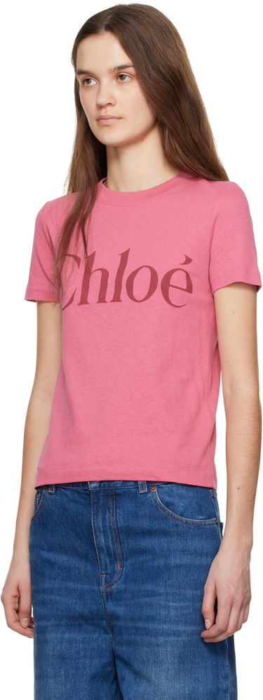 T-shirt CHLOÉ Chloé Baby Fit Logo T-Shirt Lyserød | CH25SJH08192, 3