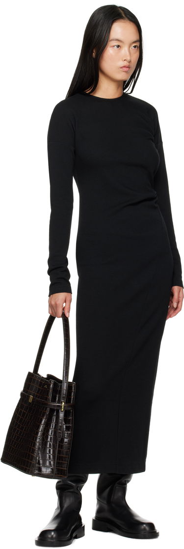 Kjole TOTEME TOTEME Women's Twisted Jersey Midi Dress Sort | 244-WRD824-FB0294, 3