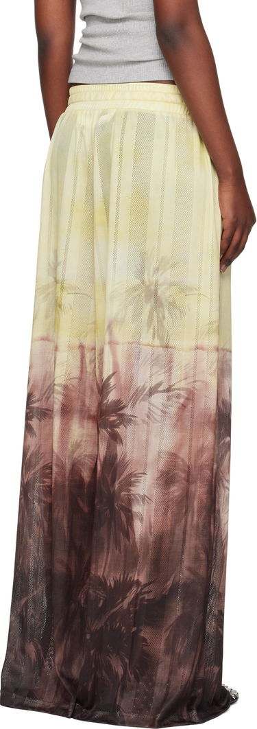 Nederdel Palm Angels Palm Angels Sunset Palms Mesh Trousers Gul | PWCA154S25FAB0012010, 2