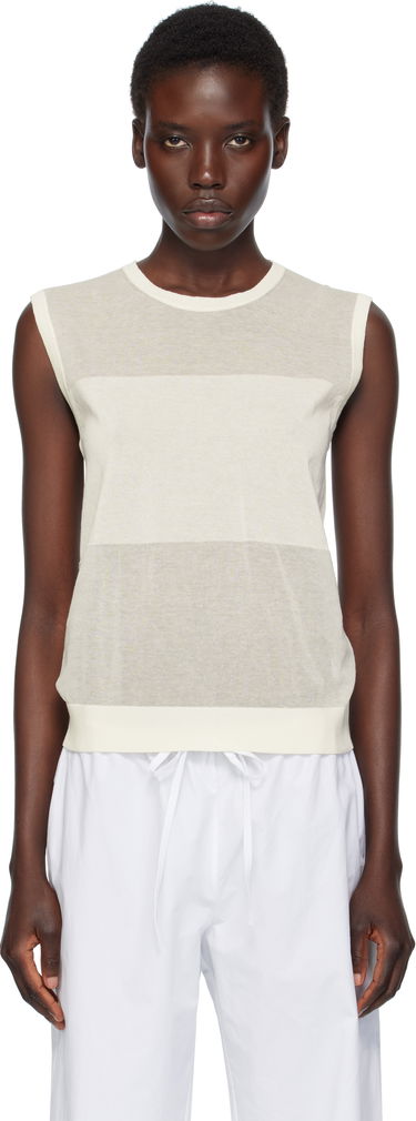 Tanktop Loulou de Saison Loulou de Saison Anita Sleeveless Striped Top Hvid | ANITA, 0