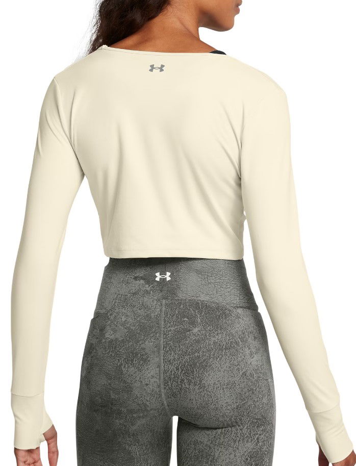 Crop top Under Armour Workout Top Long Sleeve Hvid | 1386443-273, 1