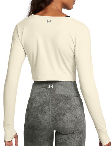 Crop top Under Armour Workout Top Long Sleeve Hvid | 1386443-273, 1