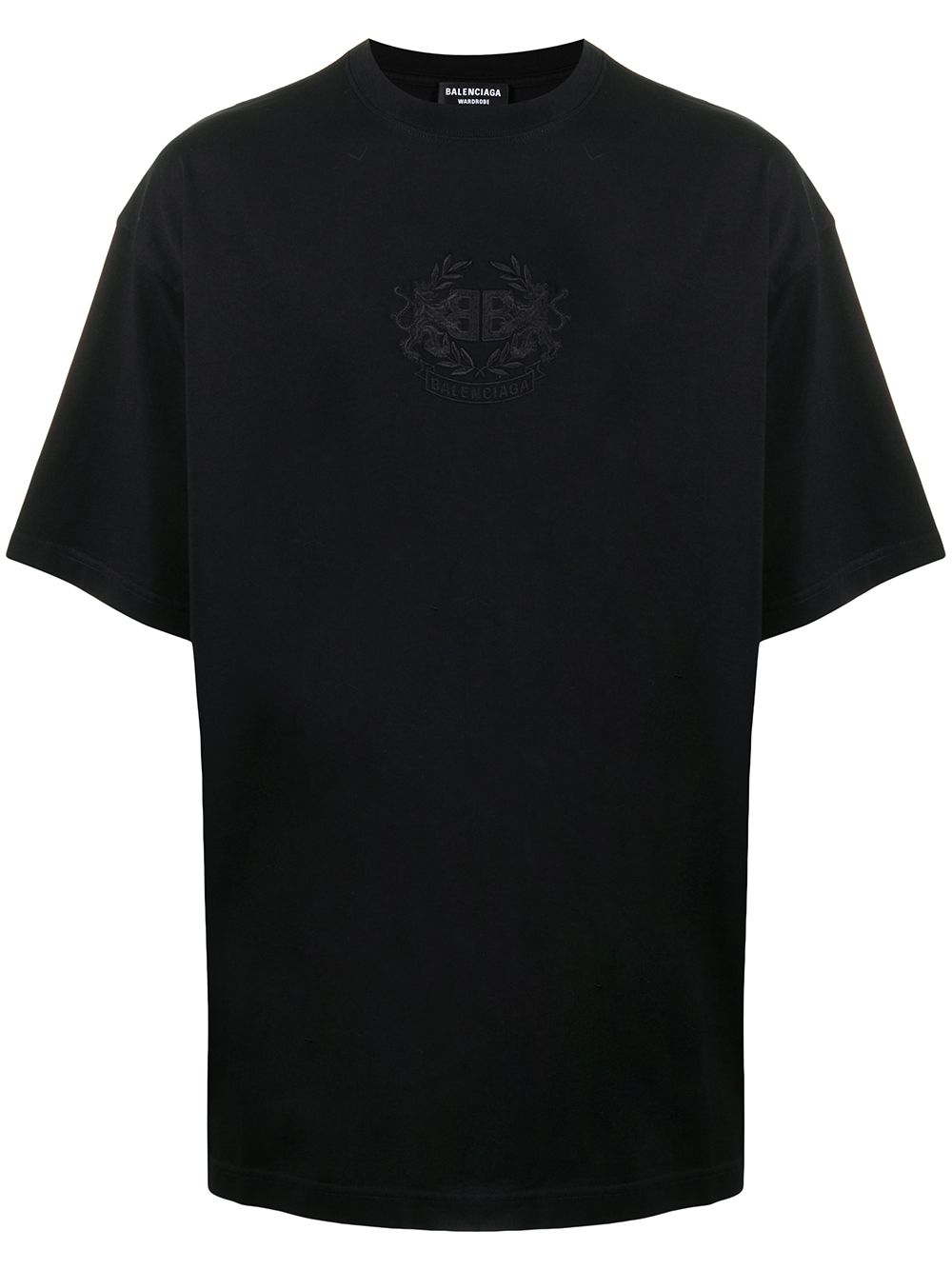 T-shirt Balenciaga Lion's Laurel Logo T-shirt Sort | 641675TKV711069, 0