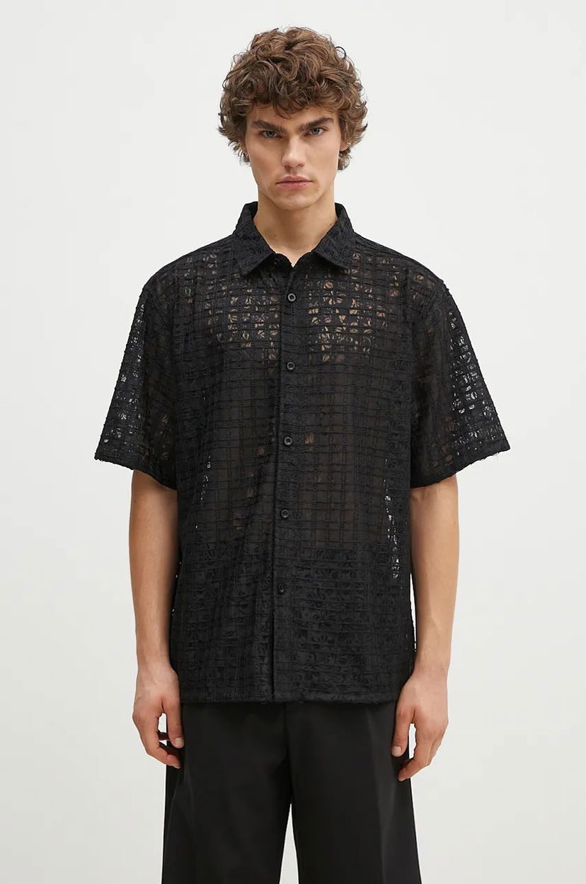 Skjorte Pleasures Lacy Button Down Shirt Sort | P24F050