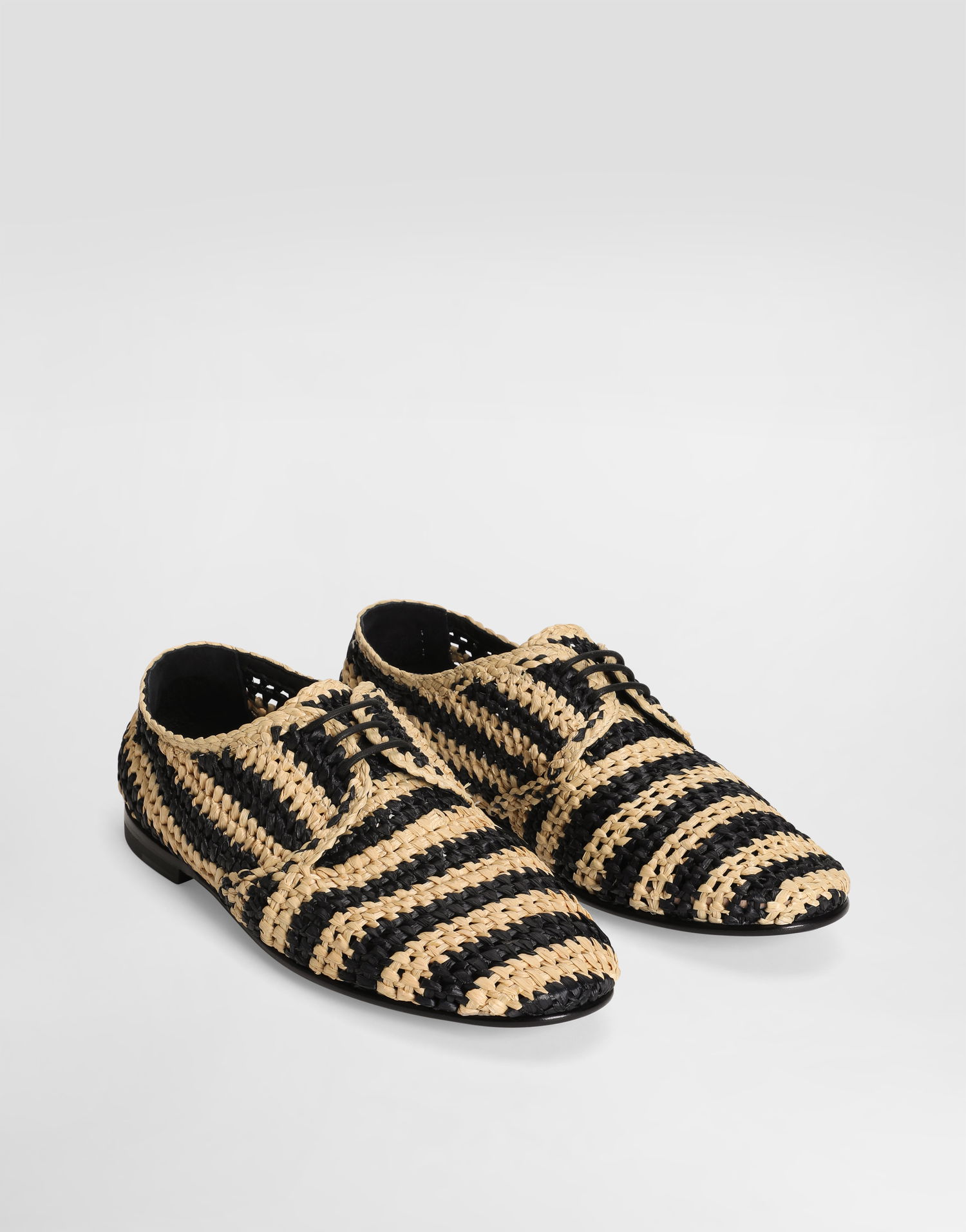 Tilbehør Dolce & Gabbana Dolce & Gabbana Woven Raffia Derby Shoes Beige | A10872A9M098B965, 1