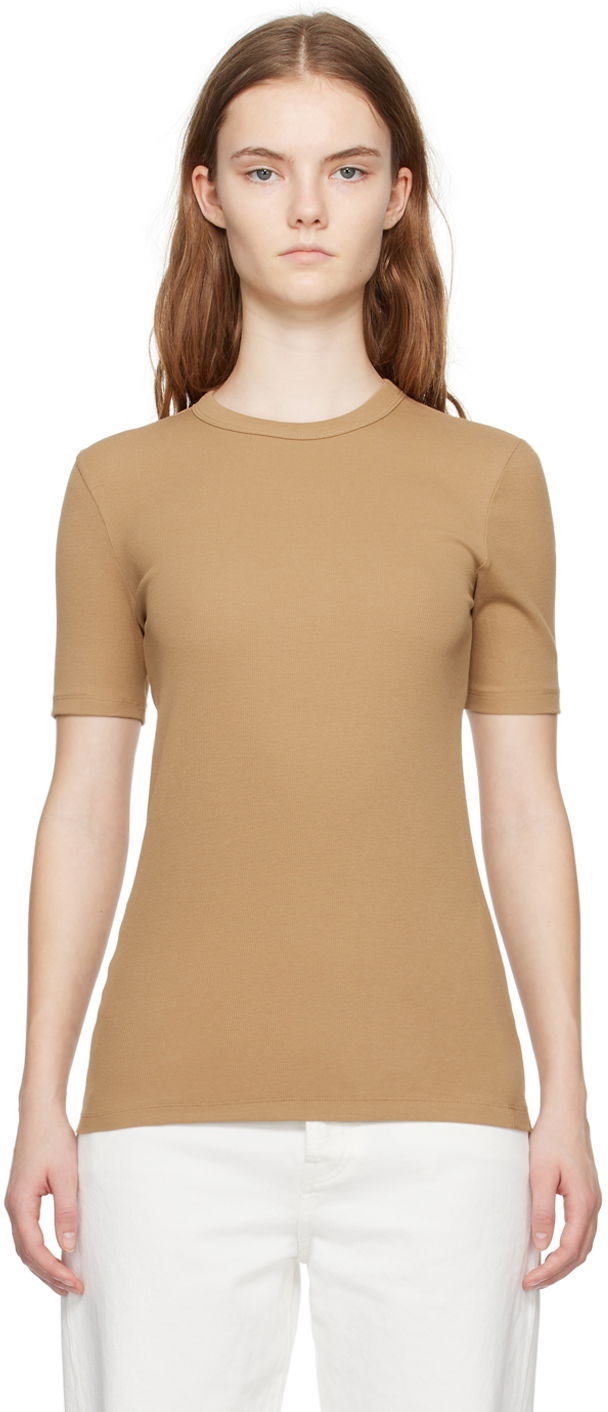 T-shirt TOTEME TOTEME Women's Classic T-Shirt Beige | 241-WRT1459-FB0094