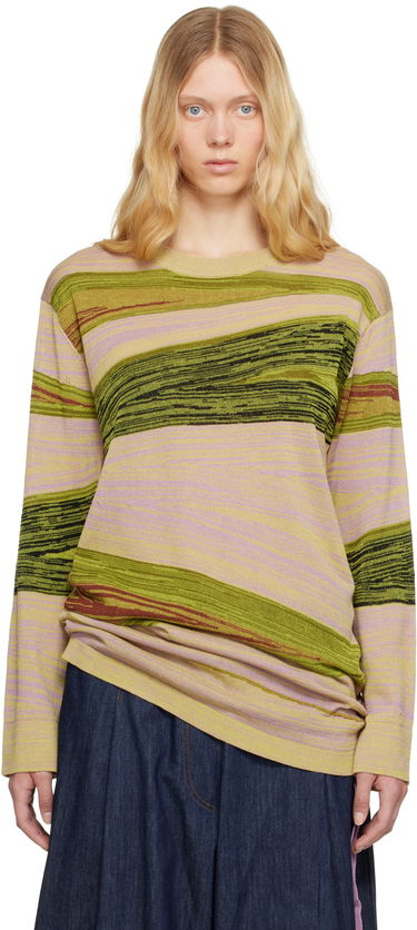 Sweater Dries Van Noten Dries Van Noten Striped Knit Sweater Grøn | 251-011248-1716, 0