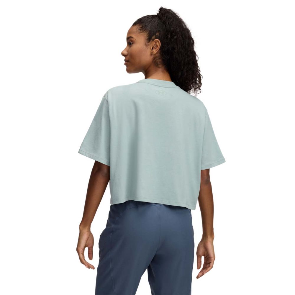 Crop top Under Armour Under Armour Rival Crop T-Shirt Grøn | 1389721-348, 1