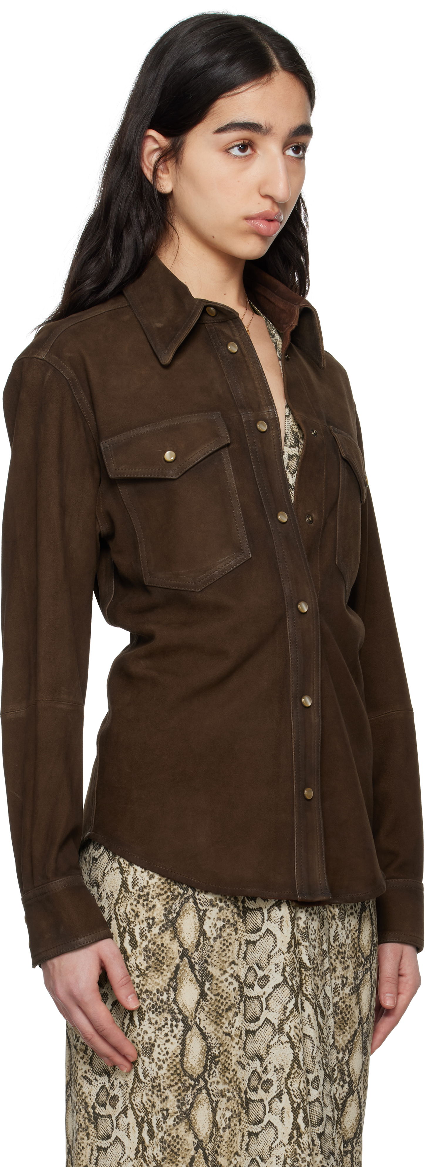Skjorte ISABEL MARANT Isabel Marant Danisia Suede Shirt Brun | CH0231FA-C2B03I, 1