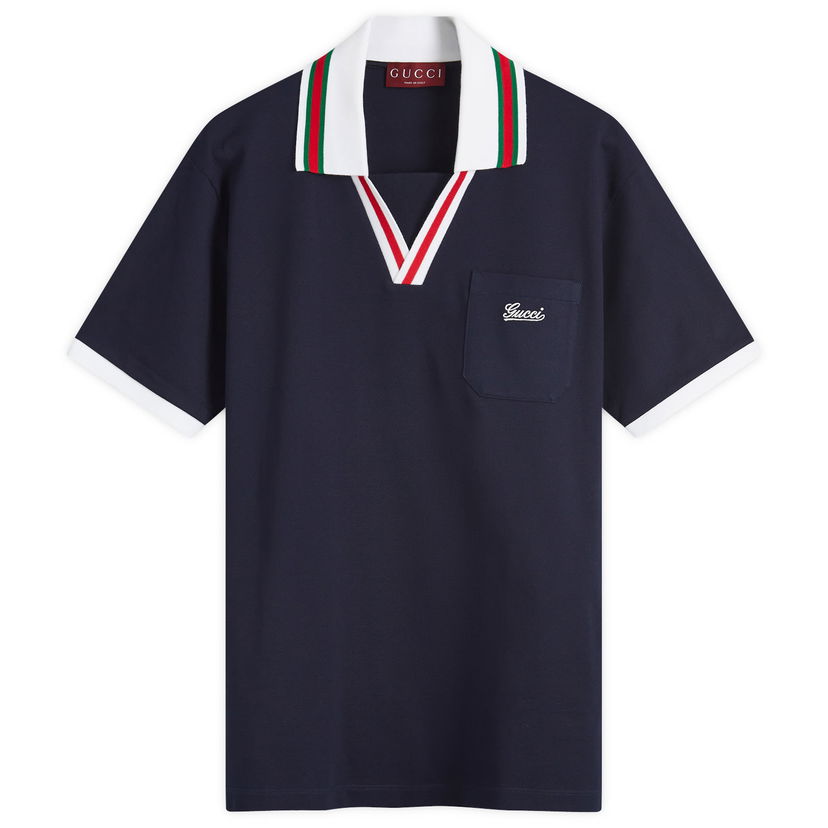 Polo skjorte Gucci Skipper Collar Logo Mørkeblå | 737667-XJGKV-4560