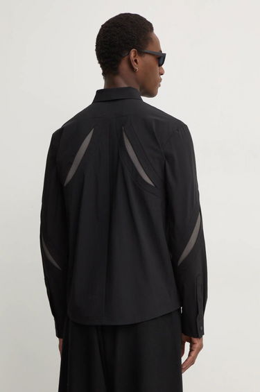 Skjorte HELIOT EMIL Slim Black Shirt With Mesh Sort | AW24.M.05.058.BLK01, 3