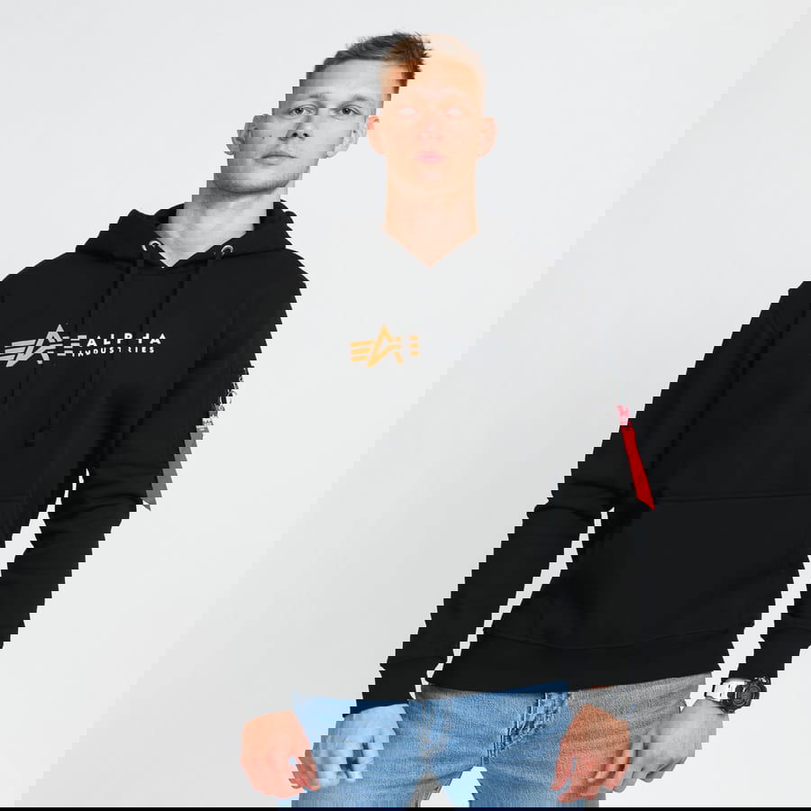 Sweatshirt Alpha Industries Alpha Label Hoody Sort | 118331 03, 0