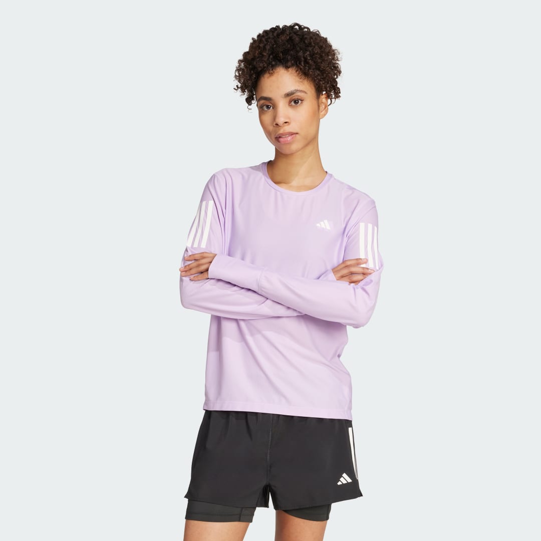 T-shirt adidas Performance Own The Run Long Sleeve T-Shirt Lilla | JW9670, 0