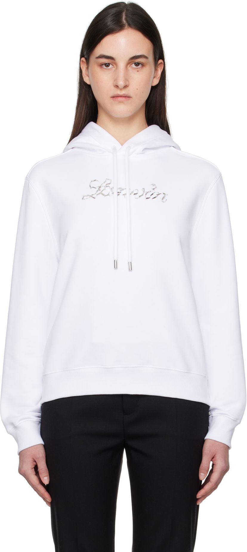 Sweatshirt LANVIN Lanvin Bead Embroidered Hoodie Hvid | RW-HO9003-J176-P25