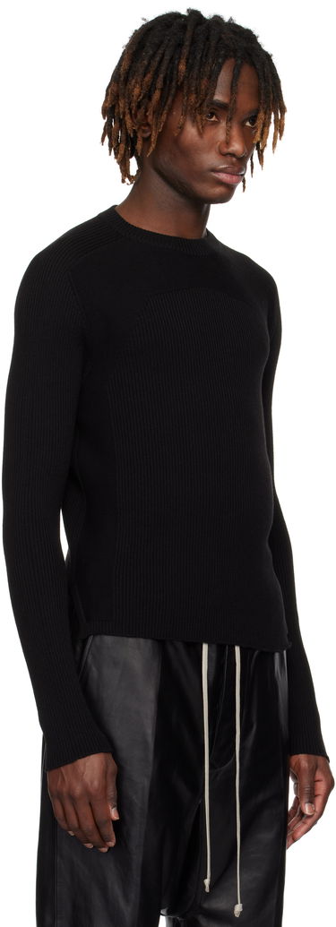 Sweater Rick Owens Rick Owens Hollywood Ribbed Geo Sweater Sort | RU01E5639 RIBM, 1