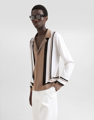 Sweater Dolce & Gabbana Dolce & Gabbana Embroidered Striped Wool Cardigan Flerfarvet | GXV35ZJFMDUW8277, 3