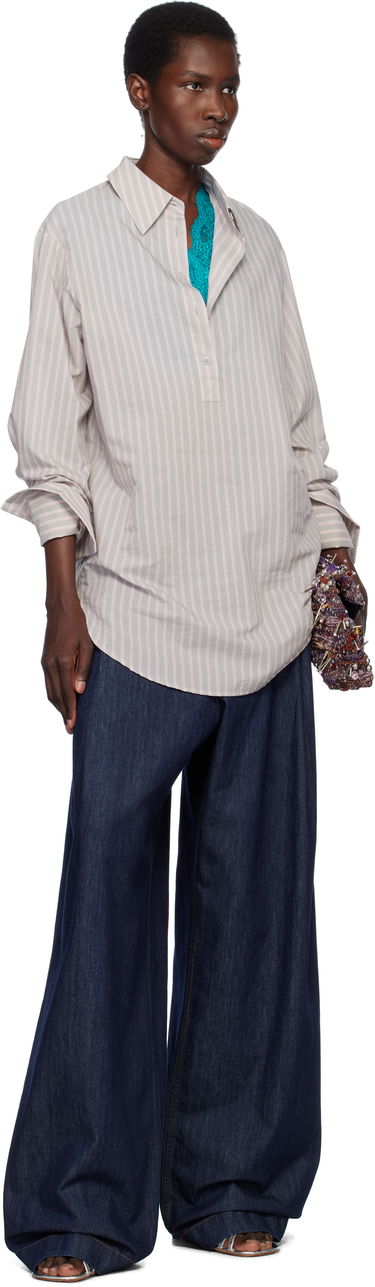 Skjorte Dries Van Noten Dries Van Noten Striped Popover Shirt Grå | 251-010734-1524, 3