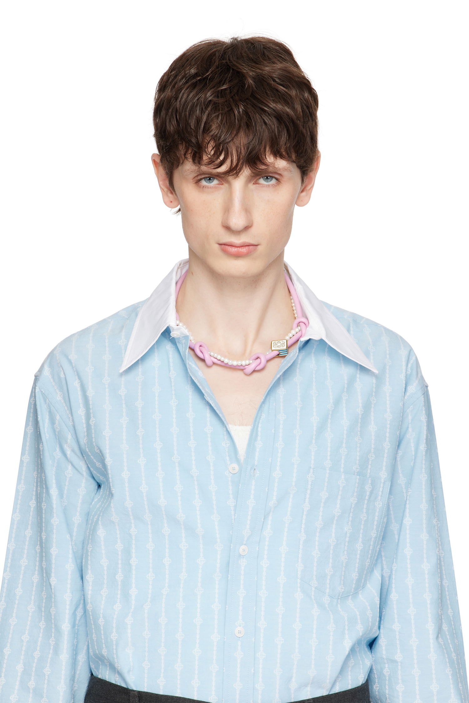 Halskæde Casablanca Casablanca Knotted Pearl Necklace Lyserød | AS25-JW-264-02, 1