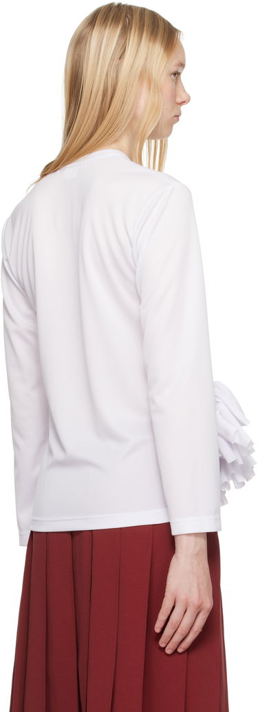 T-shirt Comme des Garçons Comme des Garçons Ruffle Detail Long Sleeve T-Shirt Hvid | RO-T002-S25, 2